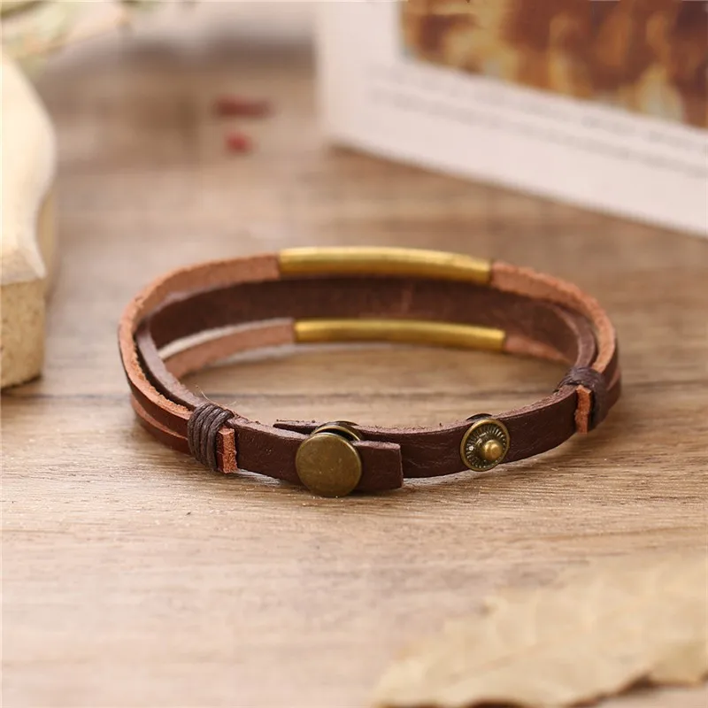 Лидер продаж модные ювелирные украшения из натуральной кожи многослойный