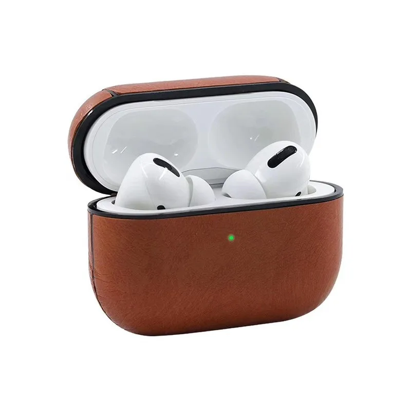 Кожаный чехол для наушников Airpods Pro Модный Apple Air Pods 3 с зарядным устройством крючок