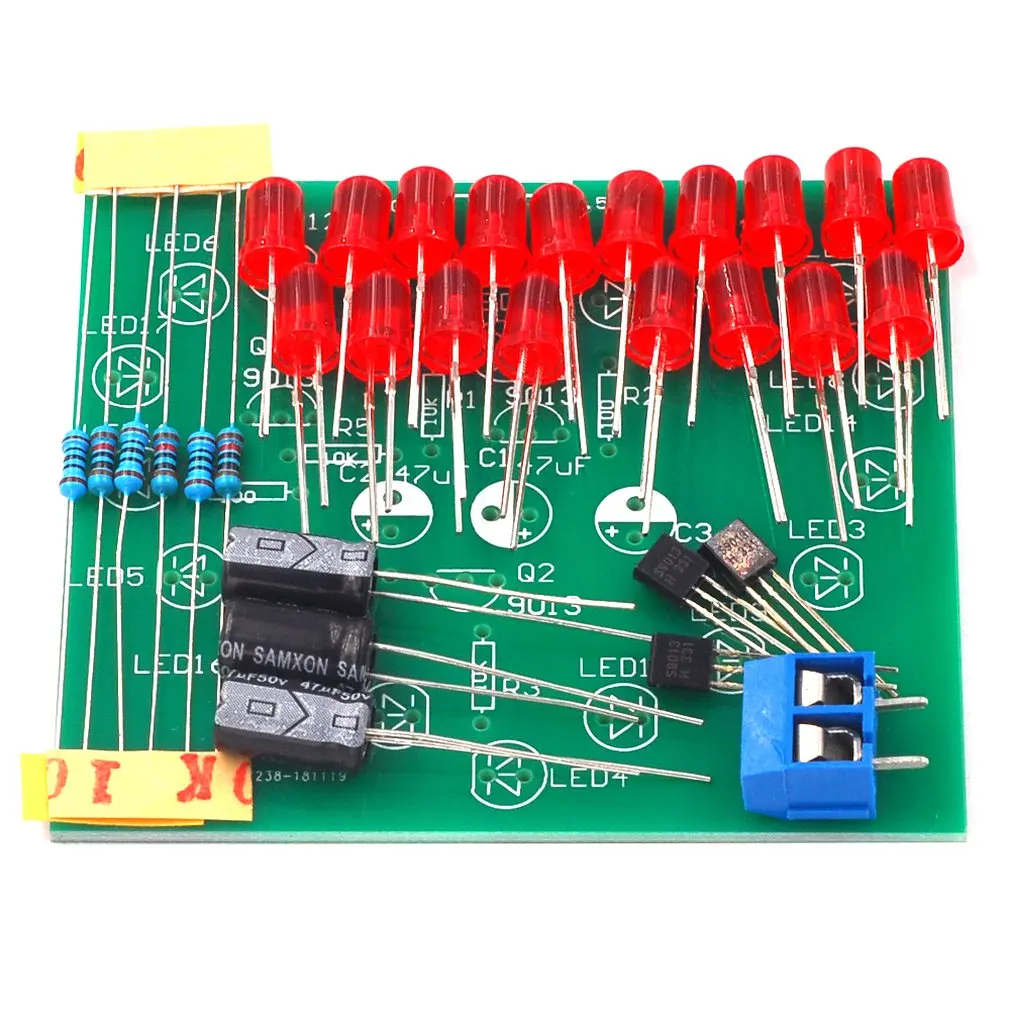 

СВЕТОДИОДНЫЙ мигающий светильник в форме сердца, циклический мигающий светильник, набор для электронного производства, 18 красных светодио...