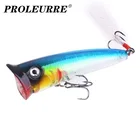 1Pcs Topwater Fishing Lures 7.8cm 10.5g Popper Wobbler Laser Hard Plastic 3D Eyes Artificial Bait Feather Treble Hooks Tackle