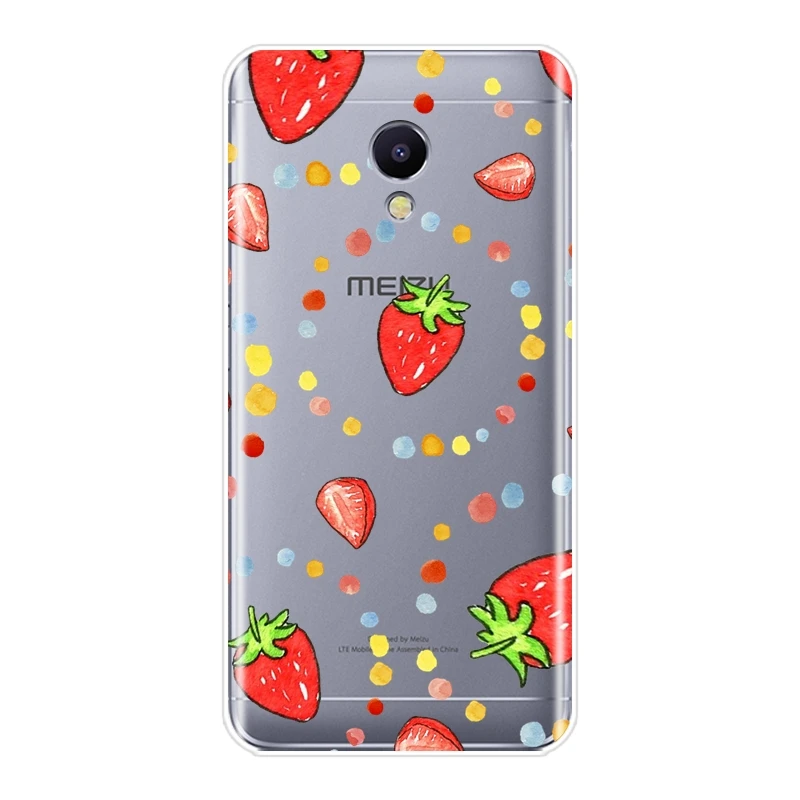 Чехол для телефона Meizu M2 M3 M3S M5 M5C M5S M6 M6S M6T мягкий силиконовый розовый плоды
