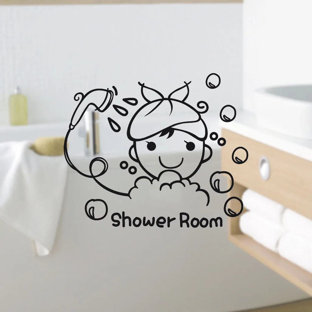 Съемная виниловая настенная наклейка из ПВХ для душевой комнаты домашний декор