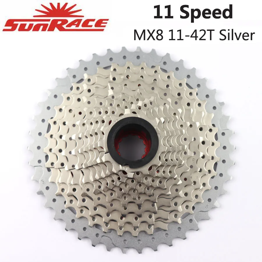 MX8 11-42T Silver Sunracing 11 скоростной Кассетный Маховик CSMX8 CSMX80 CSMS8 CSRX8 горный велосипед MTB 11-40T 11-42T 11-46T 11-50T запчасти для велосипеда - Цвет: MX8 11-42T Silver