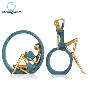 Strongwell Современная полимерная статуя девушки для чтения, Классическая фигурка, статуя, аксессуары для украшения дома, офиса, гостиной, декоративное украшение