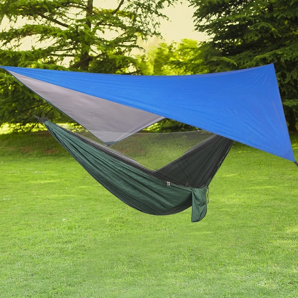 Outdoor Sun Shelter Camping Hammock with Mosquito Net and Flying Tent Portable Lightweight Nylon Hammocks UV Tarp | Спорт и