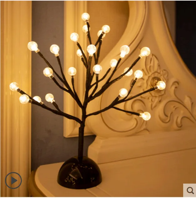 LED Table Lamp Rose Flower Tree Battery Switch Home Decoration Party Christmas Wedding Bedroom | Лампы и освещение