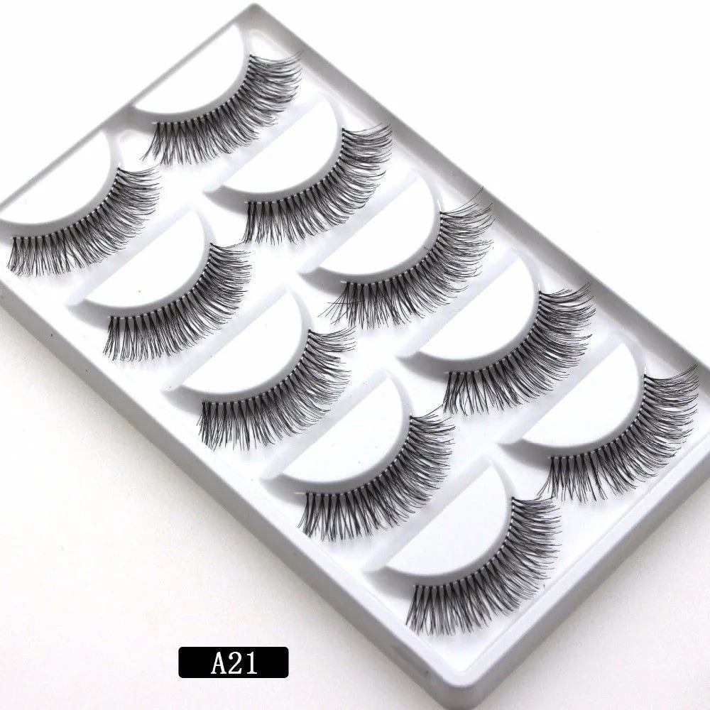 Новинка 2020 хит продаж модные 5 пар Длинные Накладные ресницы для макияжа