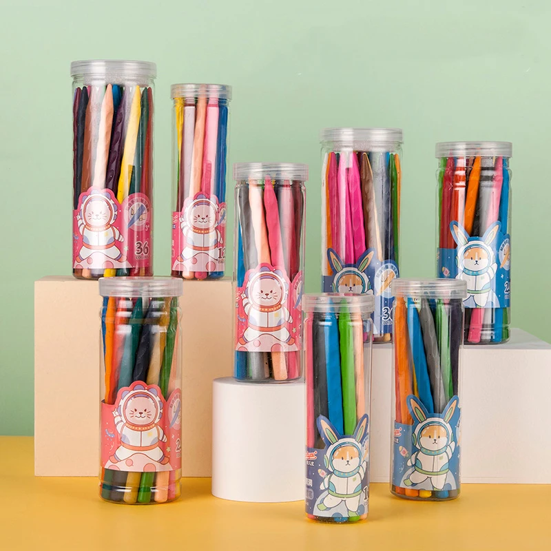 

Not Dirty Hand Hole Crayons 12/18 Color Washable Correction Plastic Oil Pastel Color Children's Coloring Triangle Crayons