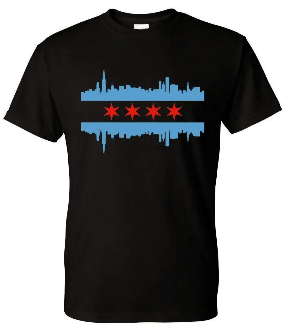 Футболка на заказ с изображением флага Чикаго|Мужские футболки| |