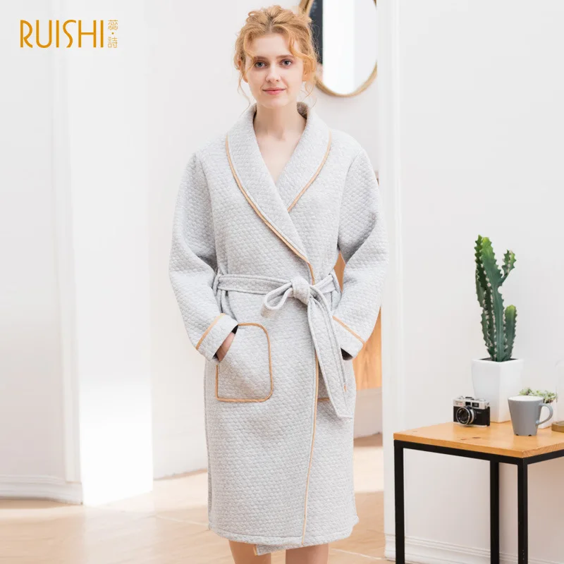 

Winter Warm 3 Layer Padded Cotton Couple Bath Robe Winter Men and Women Yukatas Bathrobe Brand Robes Cotton Kimono Mens Kimono