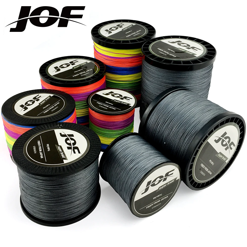 

JOF 1000M 500M 300M 100M 12/9/8 Strands 18LB-135LB Braided Fishing Line PE Multilament Braid Lines wire Smoother Floating Line