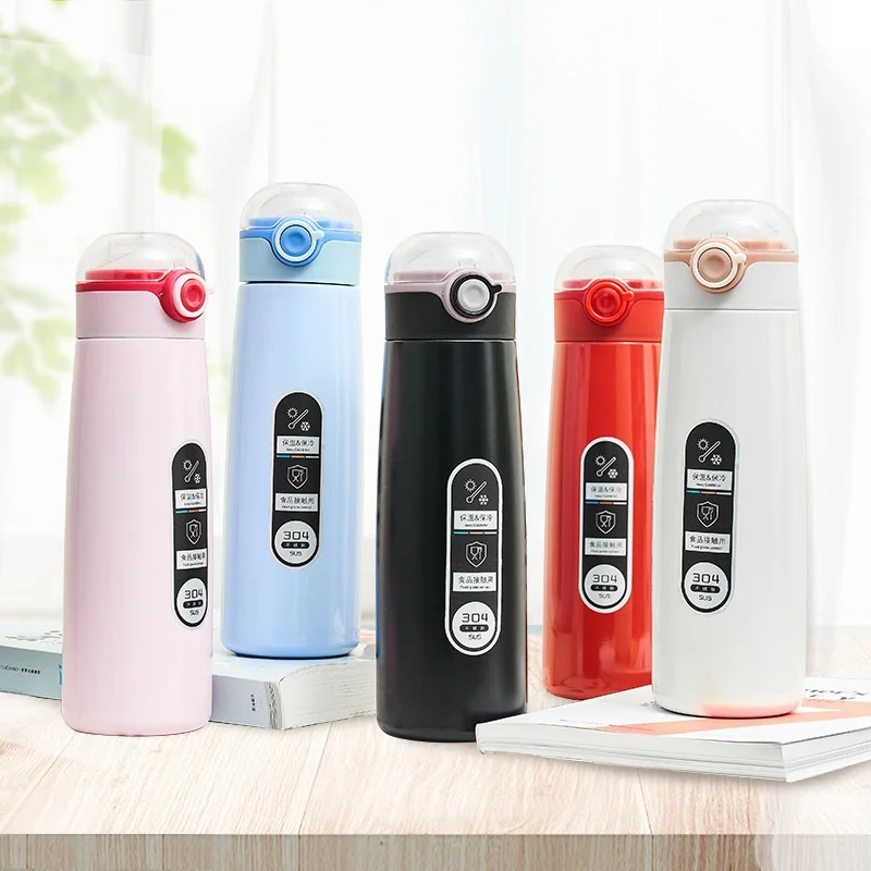 

Предохранительная Пряжка 304, вакуумная Студенческая чашка из нержавеющей стали, прозрачная крышка, сохраняющая тепло чашка для воды, Высоко...