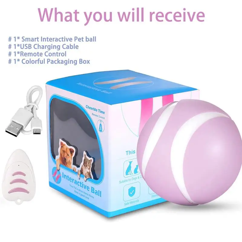 

Cat Toys Smart Interactive Balls USB Rechargeable dog accessories puppy cat Playing Ball Pet Automatic Remote Control Balls Toy