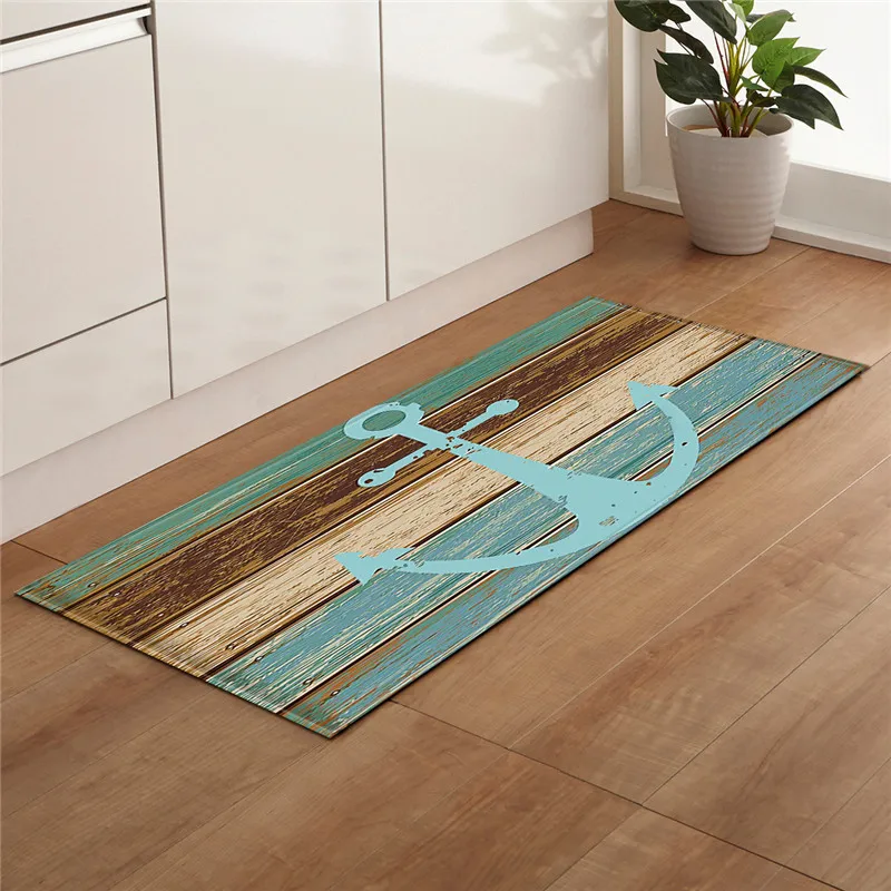 Кухонный коврик с принтом в виде ракушек и пляжа нескользящий современный для