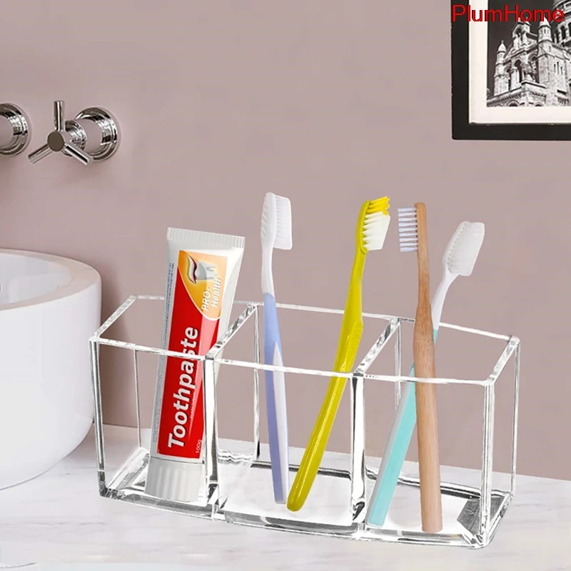 

1Pc New Transparent Acrylic Makeup Brush Tool Cosmetic Makeup Storage Box Case Make-up Brush Holder Table Organizer Make Up Tool