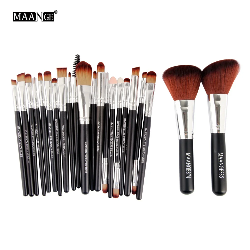22pcs-05 MAANGE, 22 шт., маленькая Цветочная недорогая кисточка для макияжа, полный набор многофункциональных кистей, набор инструментов, горячая распродажа, Maquiagem - Handle Color: 22pcs-05