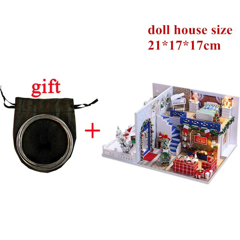 K doll house 3D Деревянный Кукольный дом Вилла мебель DIY Миниатюрная модель светодиодный светильник 3D Деревянный кукольный домик рождественские подарки игрушки для детей - Цвет: K doll house