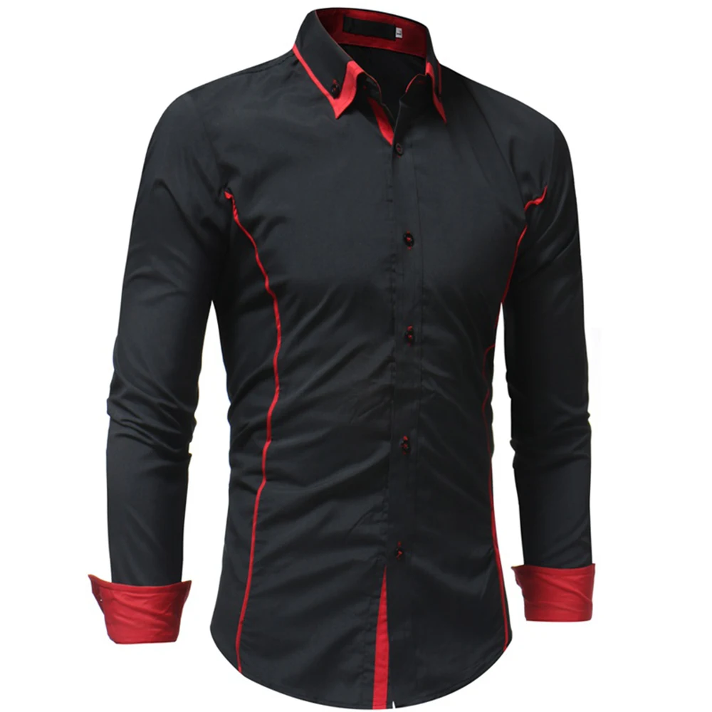 Business Shirts Men's Long-sleeved Business Casual Shirts Slim-fit Formal Shirts