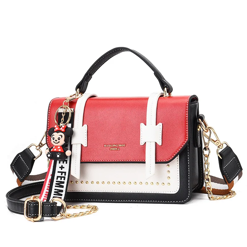 

Fashion Women 2021 Mickey Letter Purses and Handbags Trendy Rivet Shoulder Messenger Bag High-quality Leather Crossbody Bolso Gg