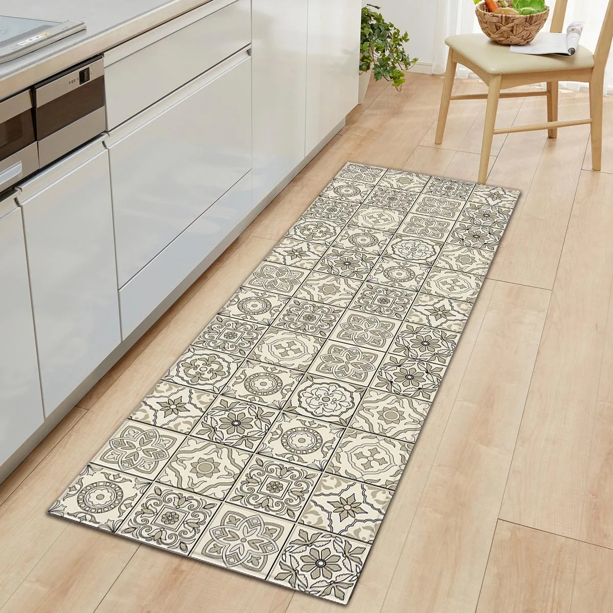 tiles pattern kitchen mat carpet boho flannel anti slip door entrance mat soft rugs mats for living room bedroom bathroom free global shipping