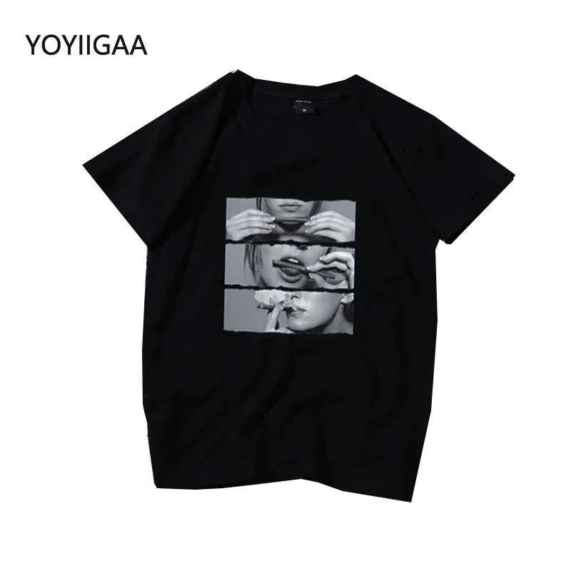 Футболка с принтом для женщин белые футболки топы О образным вырезом коротким