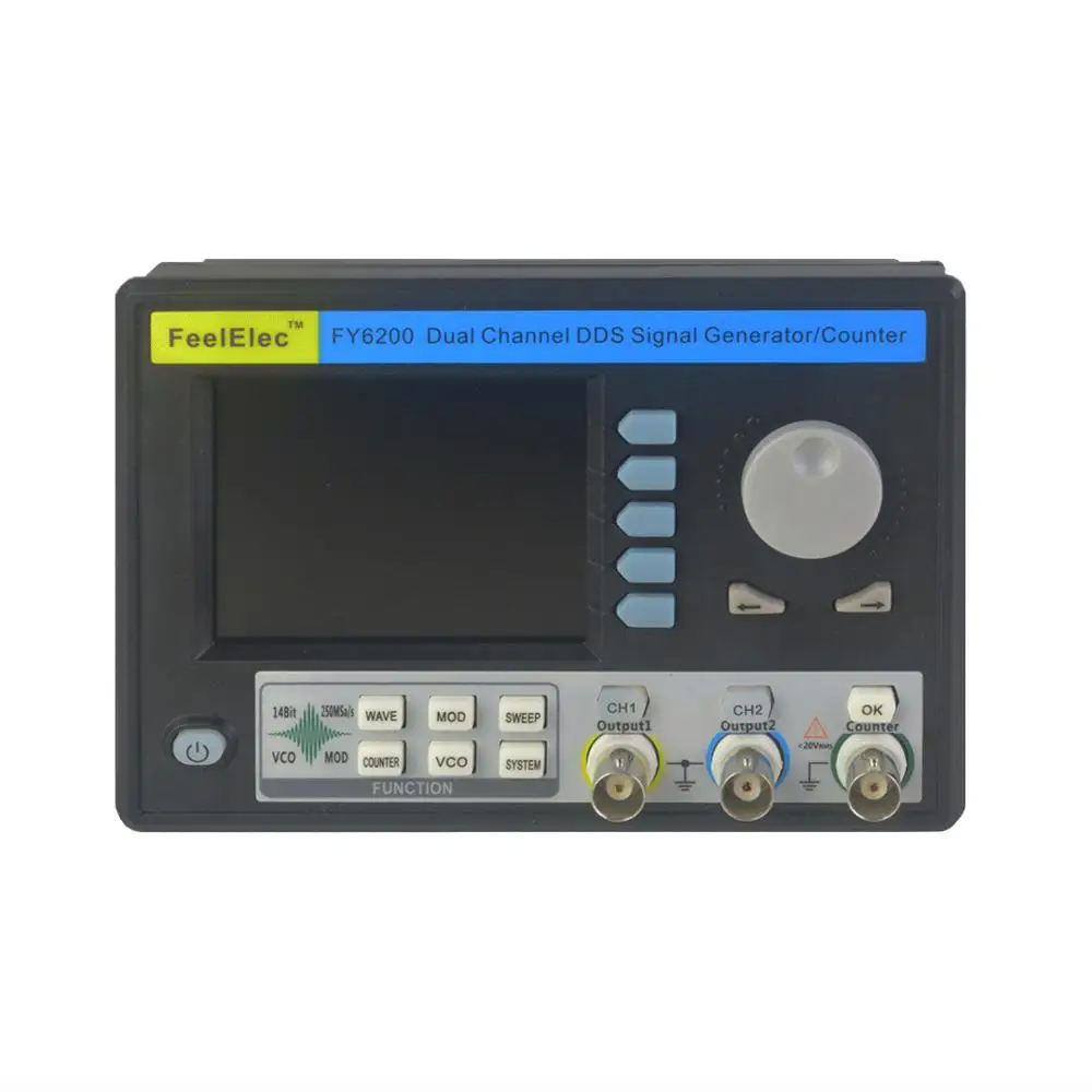 FeelElec черный с логотипом генератор сигналов DDS произвольная форма сигнала FY6200