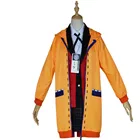 Костюм для косплея Kakegurui Yomotsuki Runa, полный комплект, Женское пальто с капюшоном, оранжевая куртка, костюмы на Хэллоуин