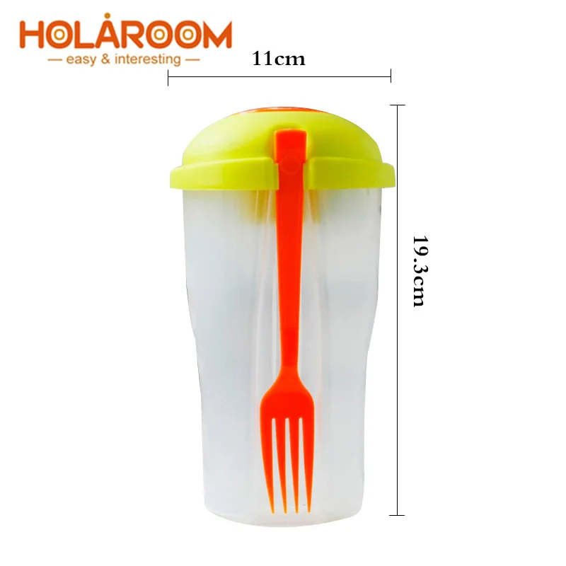 Holaroom контейнер для салата сервировочная чашка завтрака с портативным шейкером и