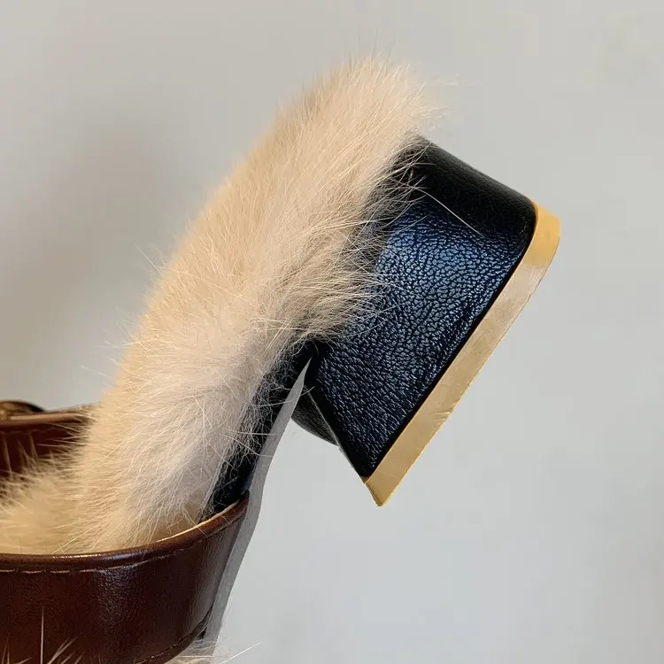 2019 г. Женские туфли из флока на платформе и тонком каблуке с закрытым носком