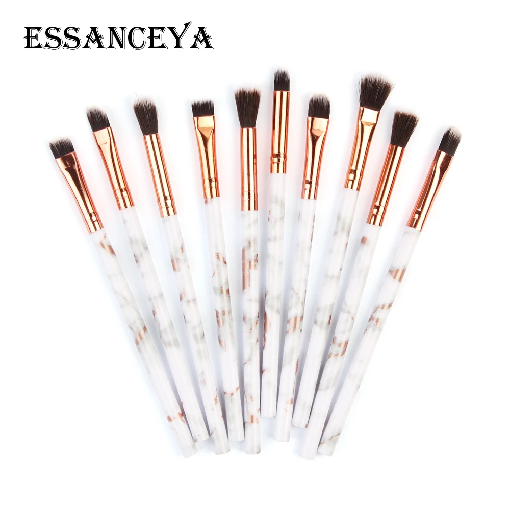 10pcs mini ESSANCEYA 10 шт./партия кисти для макияжа Профессиональная мраморная ручка пудра Тональная основа тени для век губ набор кистей для макияжа инструменты для красоты - Handle Color: 10pcs mini
