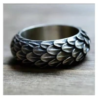fashion simple dragon scale ring retro metal ring animal male ring punk hiphop street for mens party trend accessories jewelry