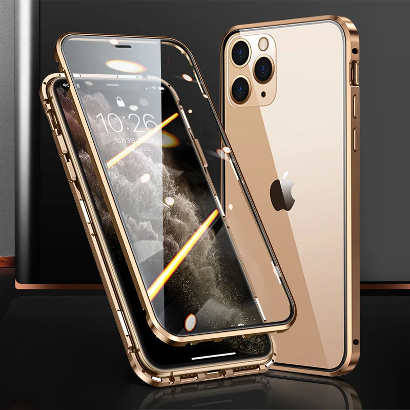 Нанесите на iPhone 12 с дюймовой магнитной металлической рамы apple pro двусторонняя