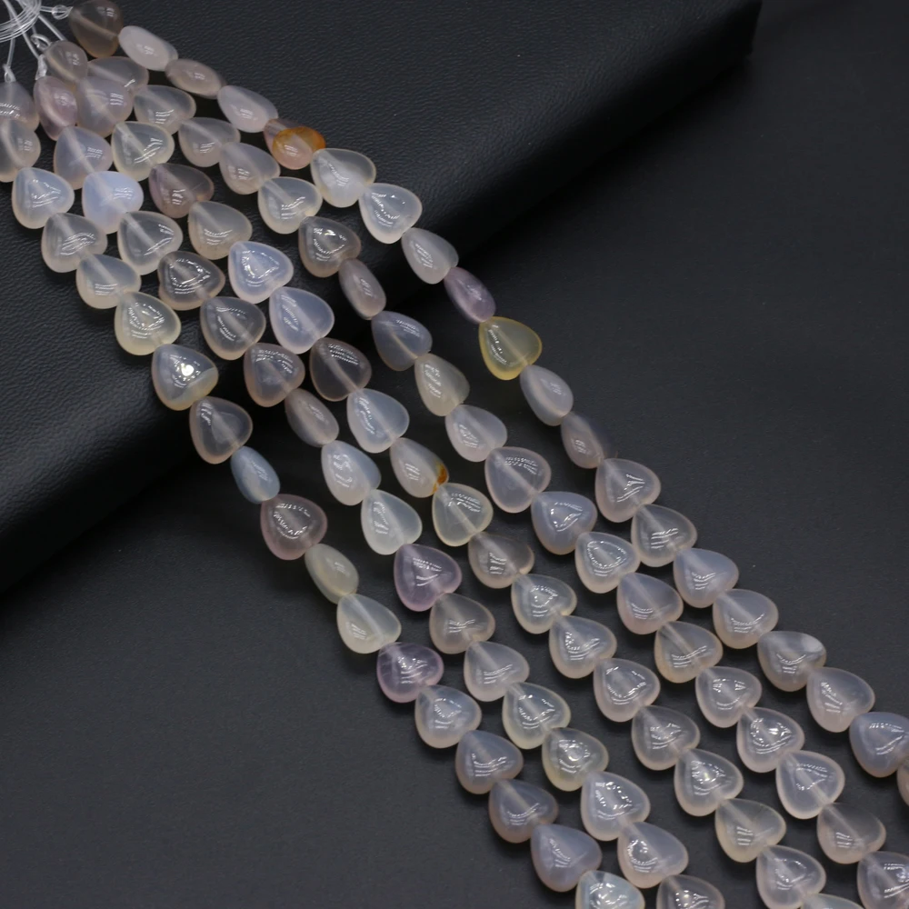 

Hot Selling Natural Stone Heart-shaped Semi-precious Stone Grey Agate Beaded 20pcs/piece DIY Jewelry Accessory 10x10x5mm