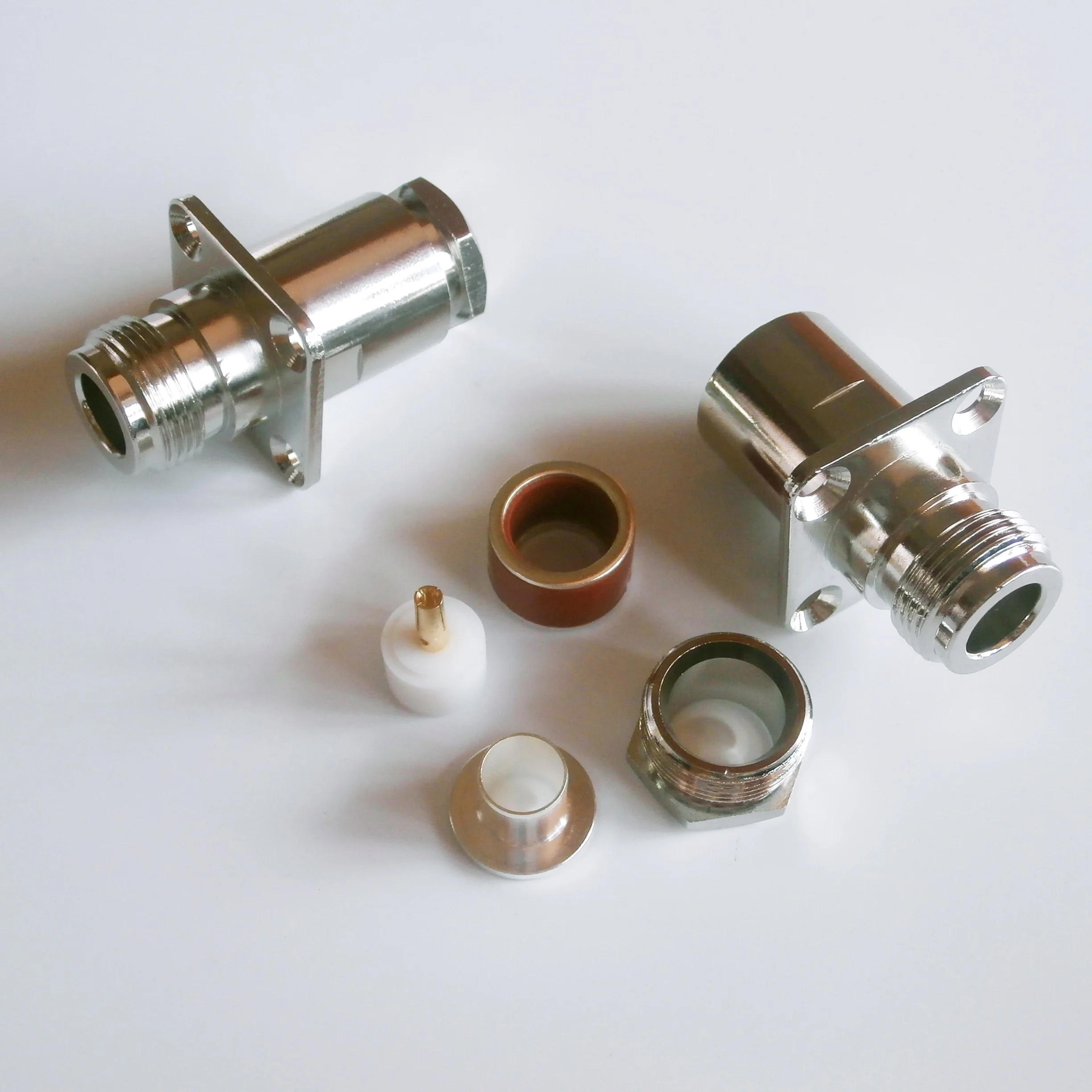 Соединитель N мама с 4 отверстиями фланцевый монтажный зажим для панели шасси