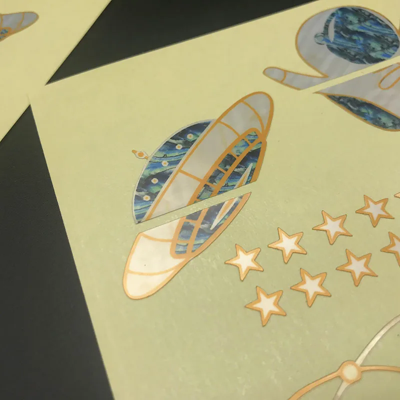 Сделай сам космос астронавт гитары гриф гавайской инкрустация Стикеры наклейки