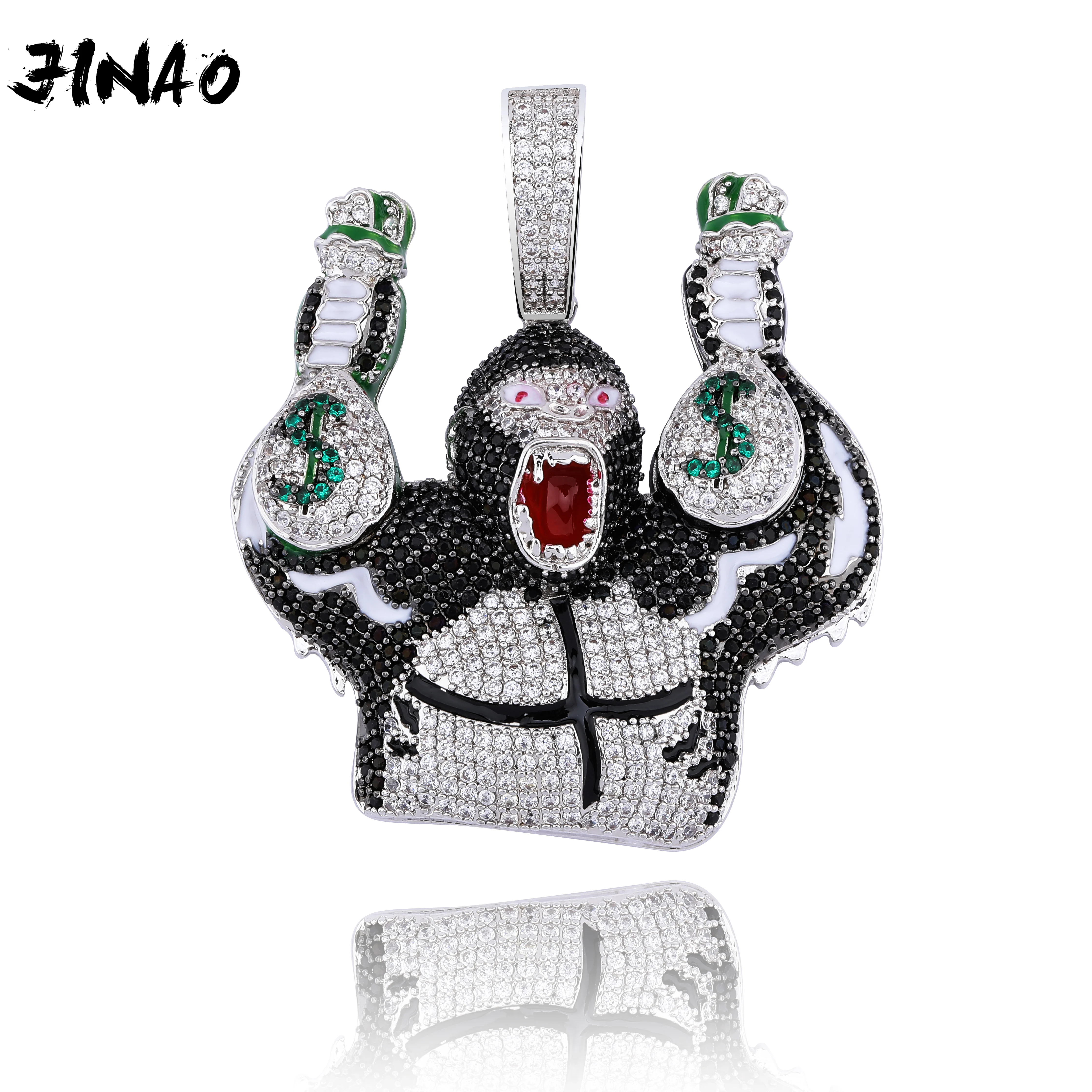 Новый модный шимпанзе JINAO с ожерельем и подвеской в виде доллара ювелирные