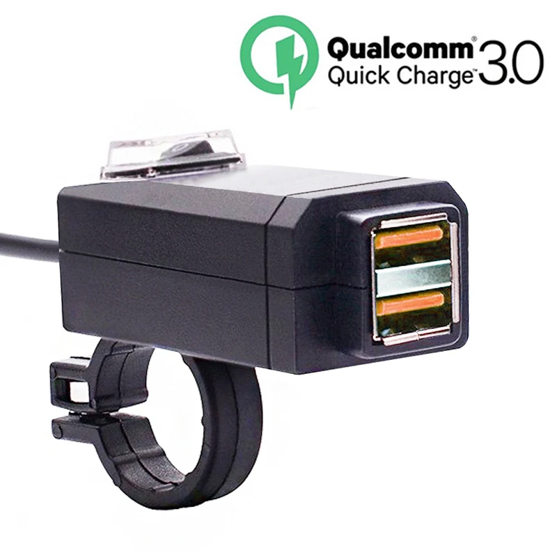 EAFC QC3.0 USB зарядное устройство для мотоцикла водонепроницаемый двойной USB быстрая замена 3,0 12 В адаптер питания Универсальная зарядка для телефона