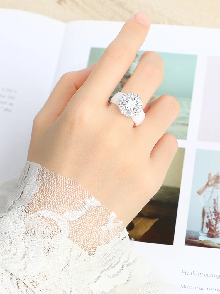 Женский керамический комплект украшений набор с большими кристаллами не