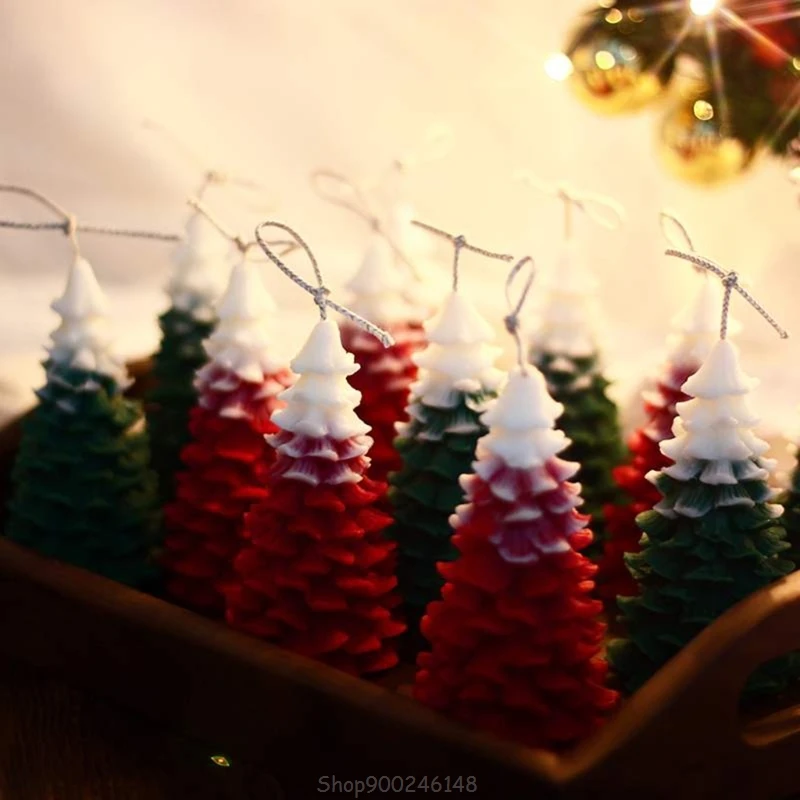 

3D Christmas Tree Candle Mold Silicone Clay Soap Mould DIY Chocolate Fondant Cake Decoration S19 20 Dropship