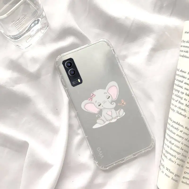 

Cute hippo cartoon Elephant Phone Case Transparent for vivo x y s 7 9 1 7 5 6 50 53 66 55 69 67 e plus pro