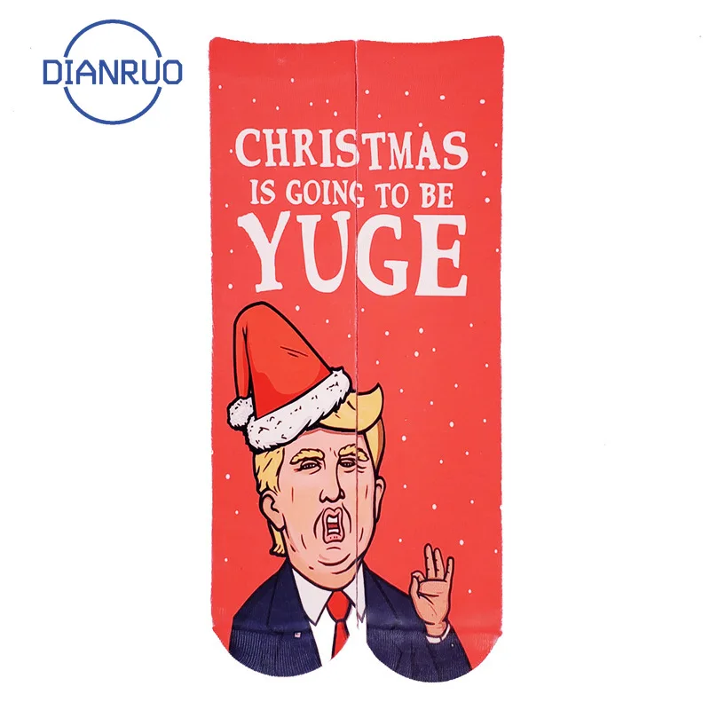 Оригинальные носки DIANRUO с 3D принтом президент Дональда Трампа забавные Веселые