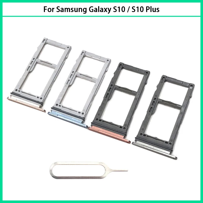 

For Samsung Galaxy S10 / S10 Plus Phone SIM Card Tray Adapter S10 Original New Micro SD Card Tray Holder Replacement