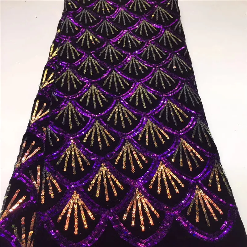 2019 новейший дизайн нигерийская бархатная ткань с кружевом 5 ярдов/шт.