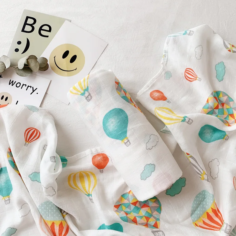 

Baby Bamboo Cotton Swaddle Blankets for Girls Boys Newborn Stroller Blanket Feeding Cover Organic Muslins Blanket 120x120cm