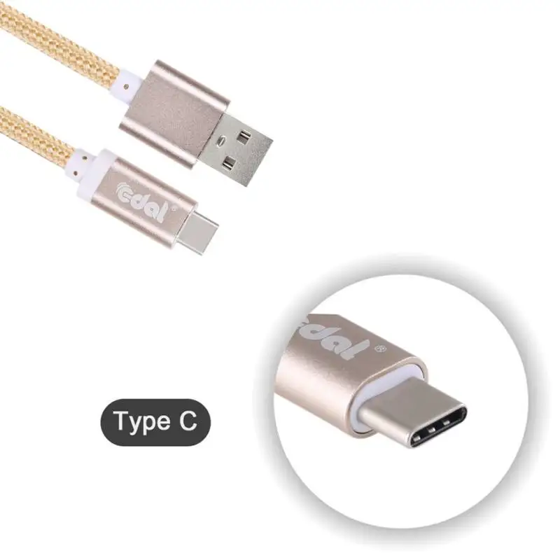 EDAL Micro USB / Type C мобильный телефон зарядные кабели Универсальный нейлоновый кабель