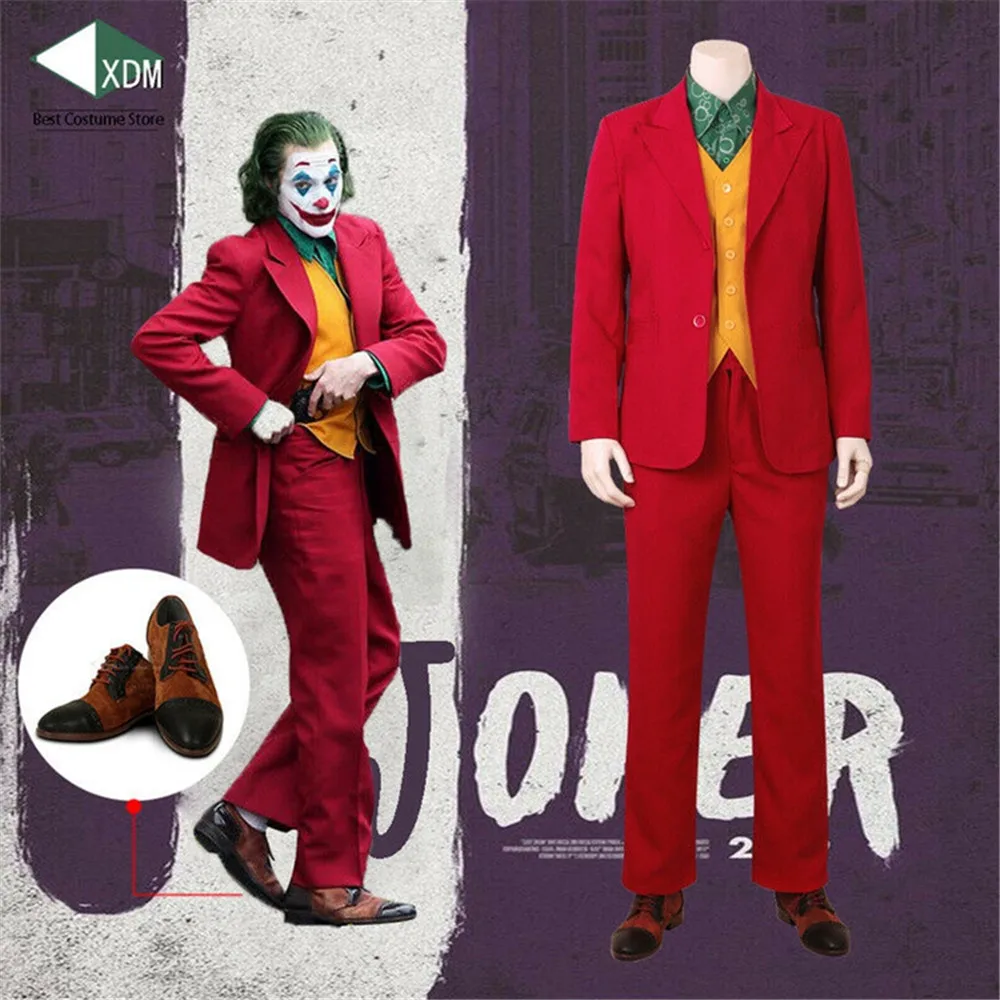 JOKER Teaser трейлер Косплей костюм Бэтмен наряд Джокера маскарадная форма для