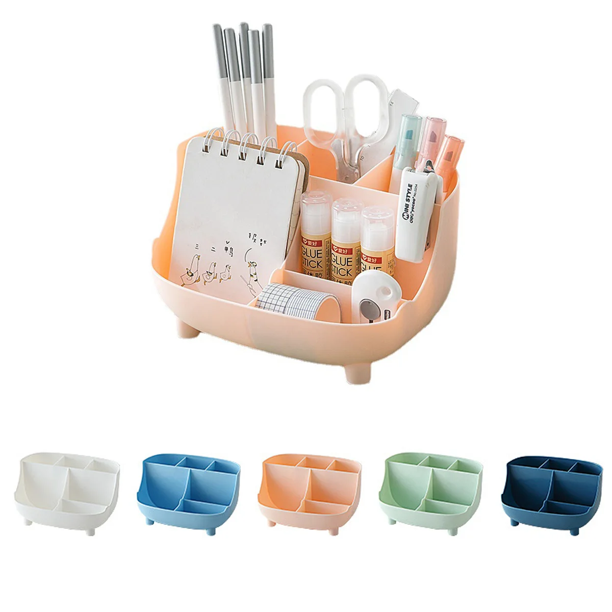 

2Pcs Plastic Pen Holder Stationery Organizer Storage Boxes Desk Organizer Stand for Pens Home Office Organizer Card Phone Holder