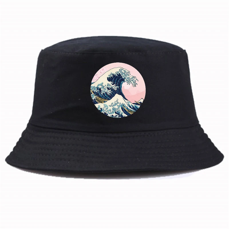 

Fashion Summer style hats The Great Retro Wave Japan Anime Print Bucket Hat Unisex fisherman hat