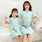 Летняя ночная рубашка для девочек, Пижамы Детская ночная рубашка с короткими рукавами милая детская одежда для сна из 100% хлопка размер 8, 10, 12, 14 лет