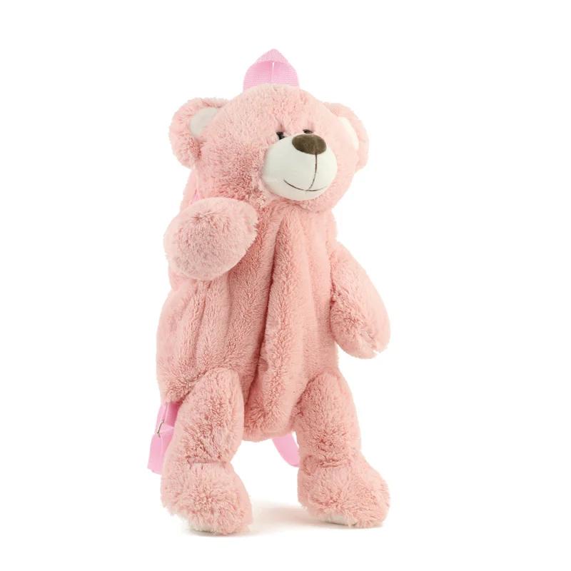 Плюшевые рюкзаки для взрослых с розовым мишкой 39 см плюшевая сумка